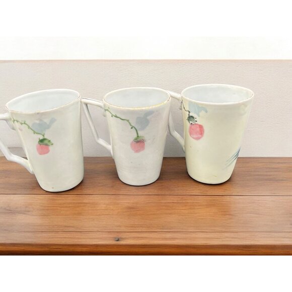 Vintage Japan Porcelain Lemonade Pitcher with 5 cups Hand Painted Floral - Picture 10 of 16